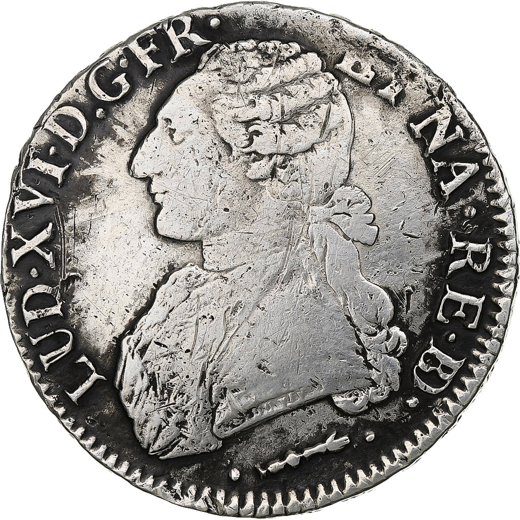 France, Louis XVI, Écu de Béarn aux branches d'olivier, 1778, Pau, Argent
