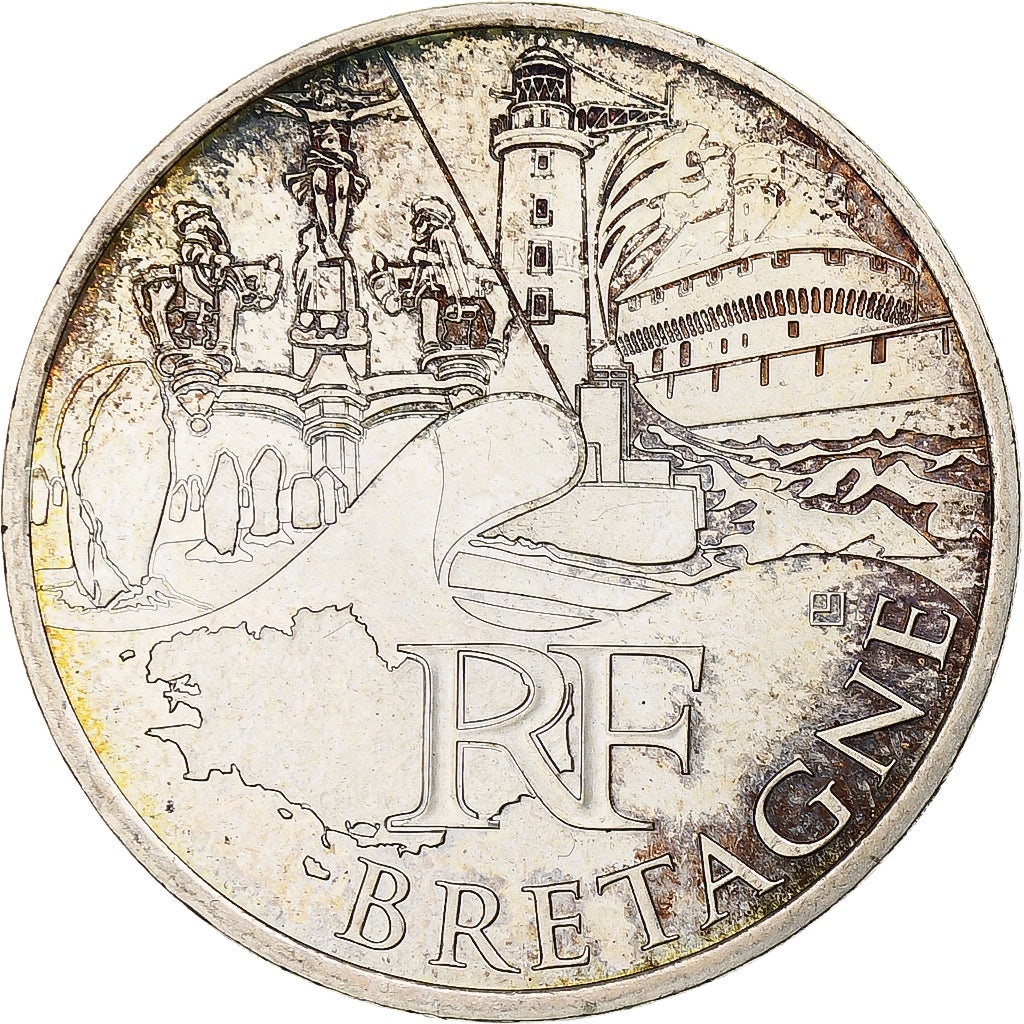 Francia, 10 Euro, Bretagne, 2011, Monnaie de Paris, SPL, Argento, KM:1730