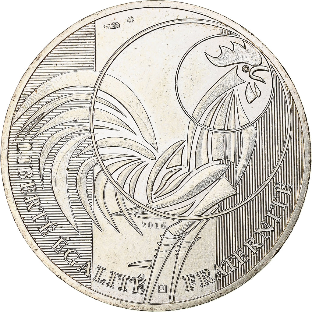 France, 10 Euro, Coq, 2016, Monnaie de Paris, MS(63), Silver