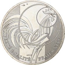 France, 10 Euro, Coq, 2016, Monnaie de Paris, MS(63), Silver