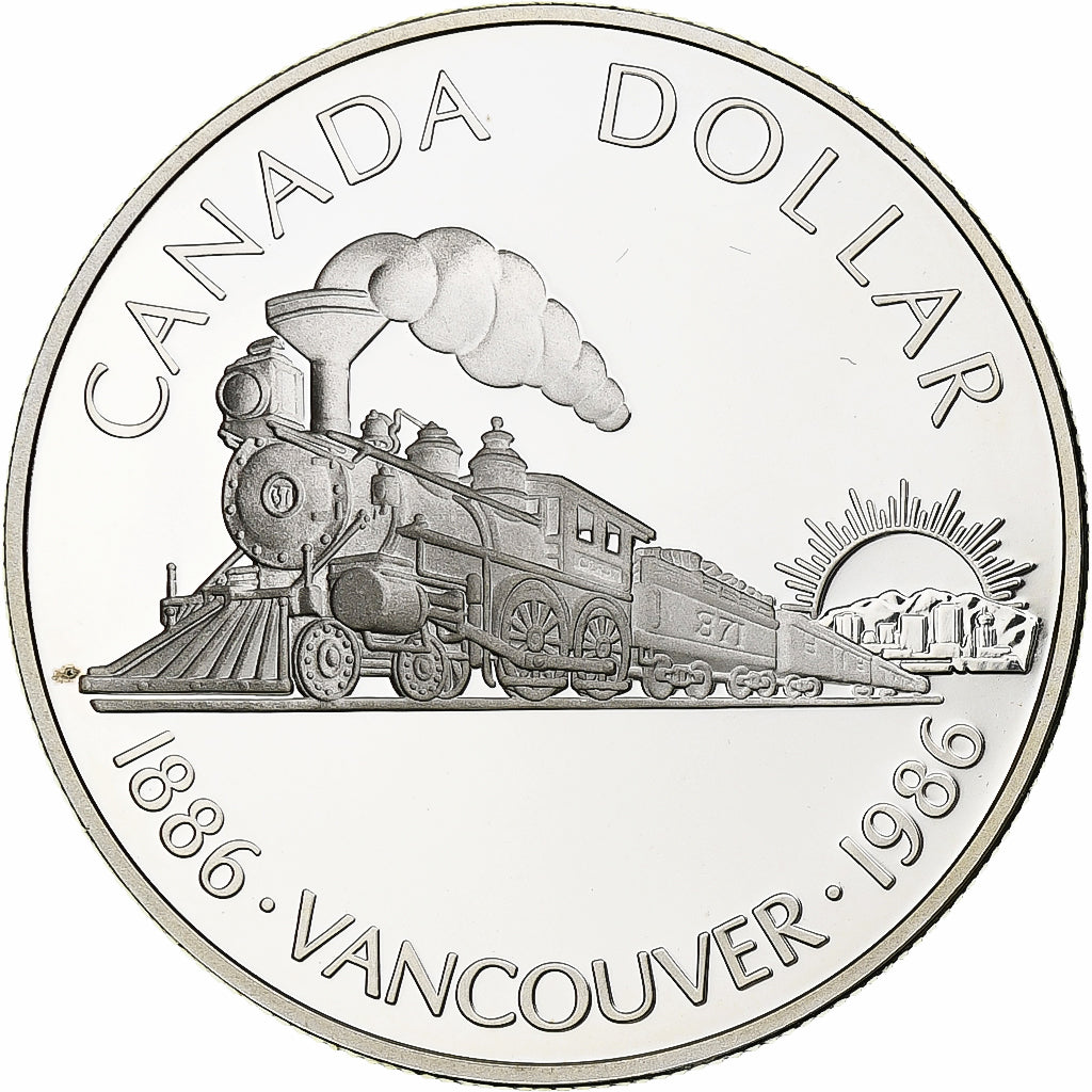 Canada, Elizabeth II, Dollar, Centenary of Vancouver, 1986, Ottawa, BE, Srebro