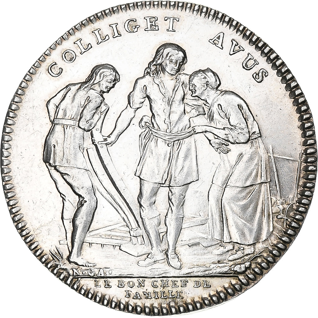 Frankreich, betaalpenning, Bonne mère/Bon chef de famille, SS+, Silber
