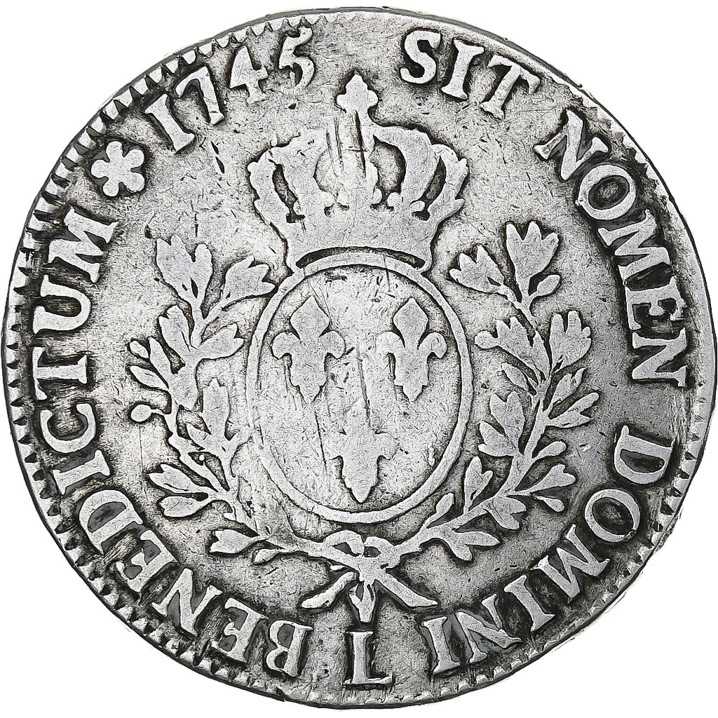 France, Louis XV, Écu au bandeau, 1745, Bayonne, Argent, TB, Gadoury:322