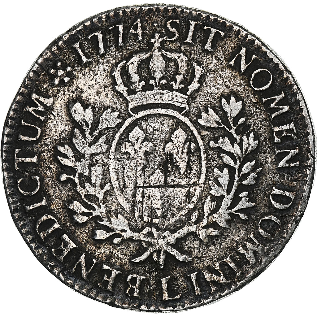 Frankrijk, Louis XV, Écu à la vieille tête, 1774, Bayonne, Zilver, ZG+