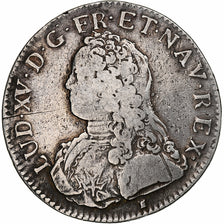 France, Louis XV, Ecu aux branches d'olivier, 1726, Rennes, Silver, VF(30-35)