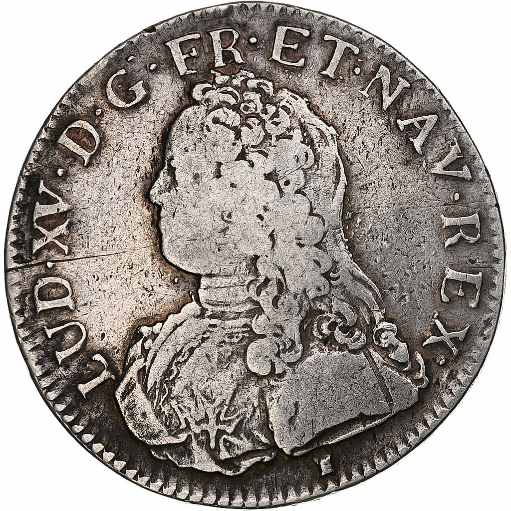 France, Louis XV, Ecu aux branches d'olivier, 1726, Rennes, Silver, VF(30-35)