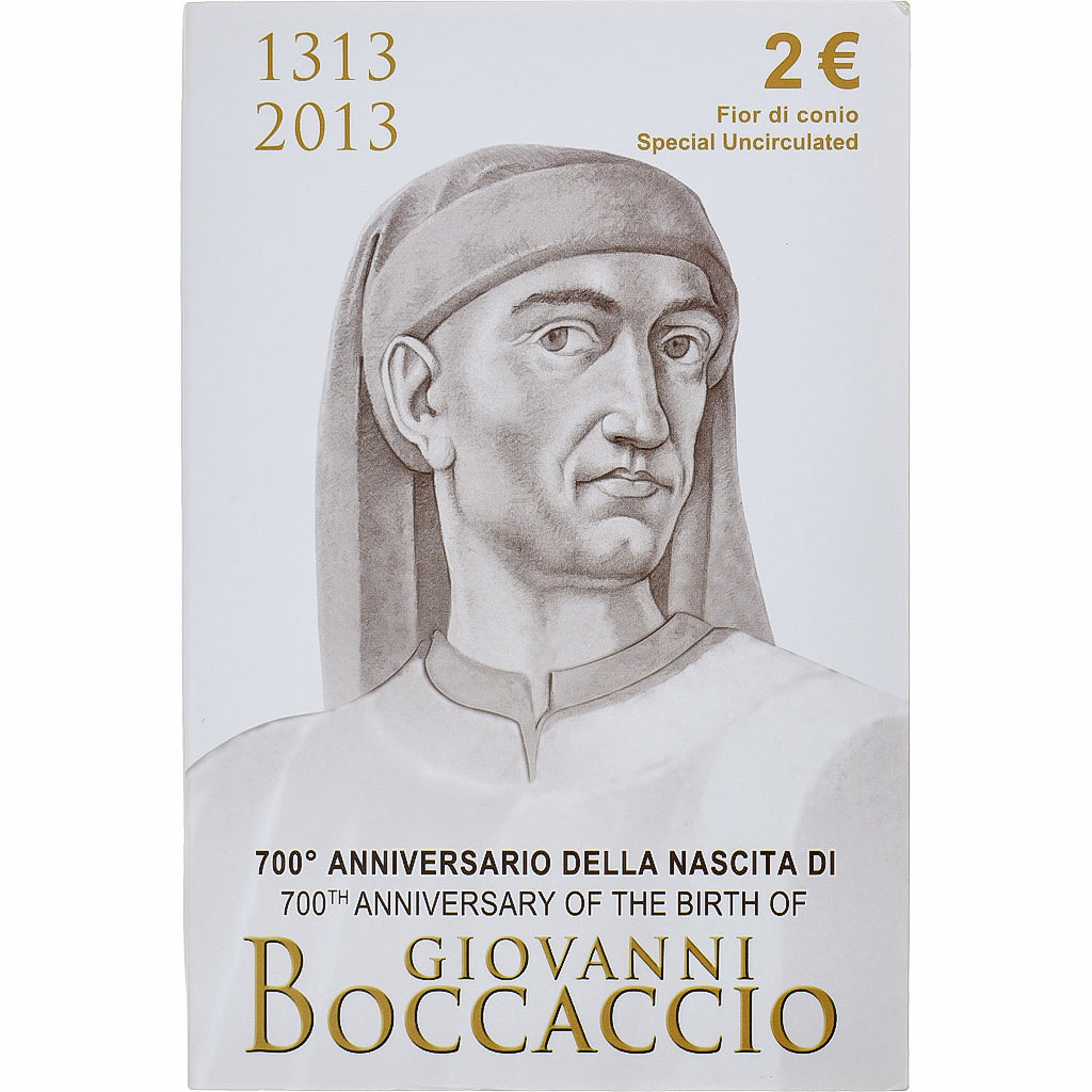 Italy, 2 Euro, Giovanni Boccaccio, 2013, Rome, Special Unc., MS(65-70)