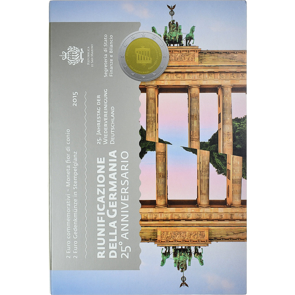 San Marino, 2 Euro, réunification de l'Allemagne, 2015, Rome, FDC, FDC