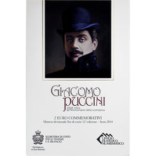 San Marino, 2 Euro, Giacomo Puccini, 2014, Rome, FDC, MS(65-70), Bi-Metallic