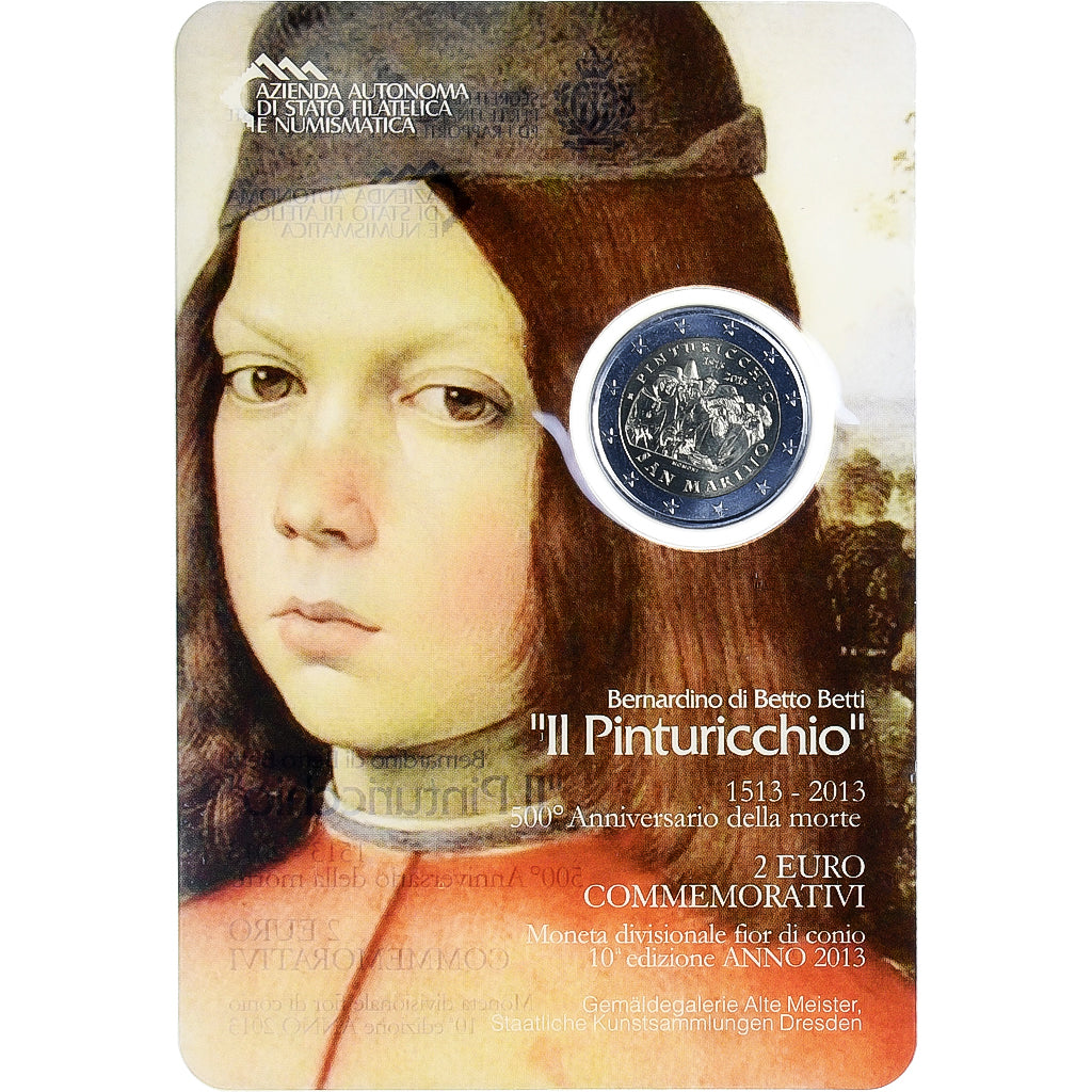 San Marino, 2 Euro, Il Pinturicchio, 2013, Rome, FDC, MS(65-70), Bi-Metallic