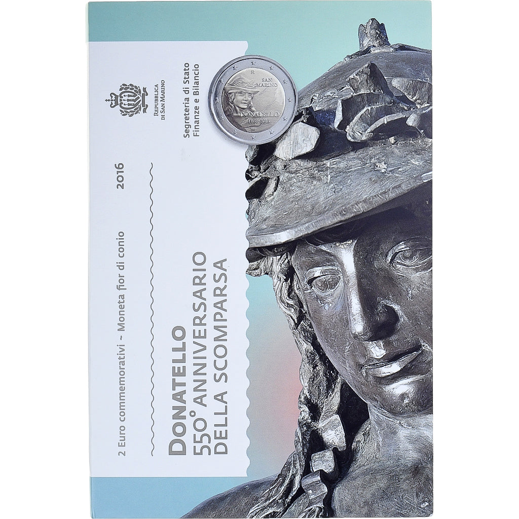 San Marino, 2 Euro, Donatello, 2016, Rome, FDC, MS(65-70), Bi-Metallic