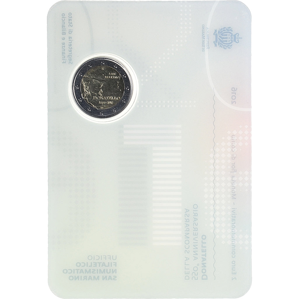 San Marino, 2 Euro, Donatello, 2016, Rome, FDC, MS(65-70), Bi-Metallic