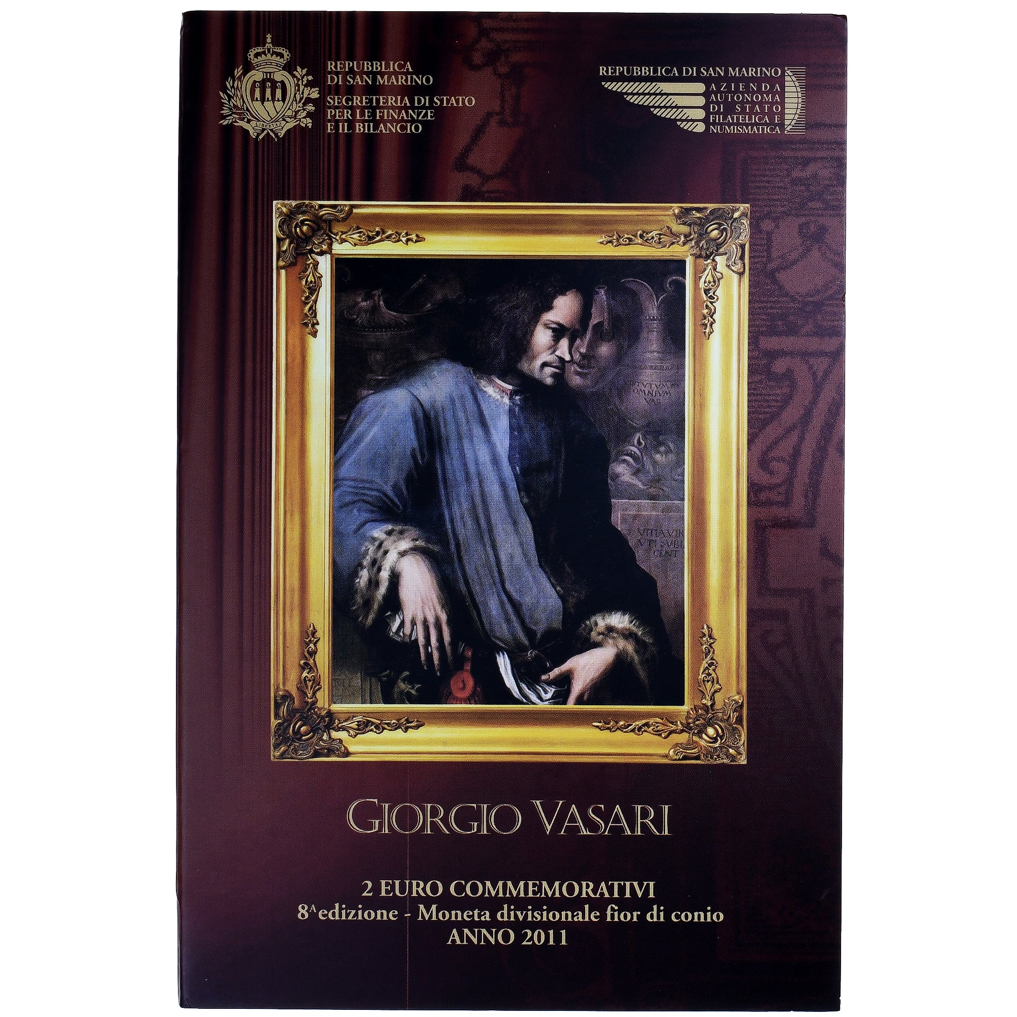 San Marino, 2 Euro, Giorgo Vasari, 2011, Rome, FDC, FDC, Bimetálico