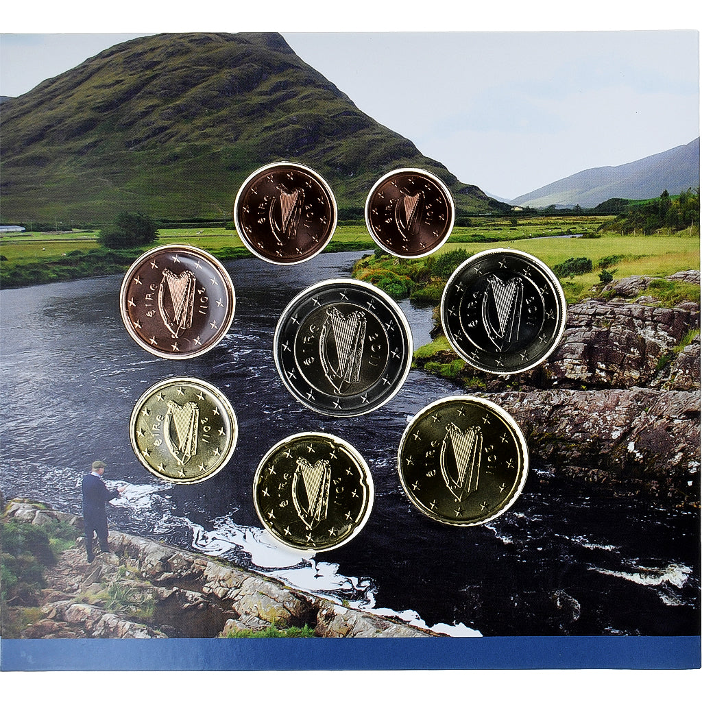 Irlandia, Coffret 1c. à 2€, Animals of Irish Coinage, Salmon, 2011, UNC