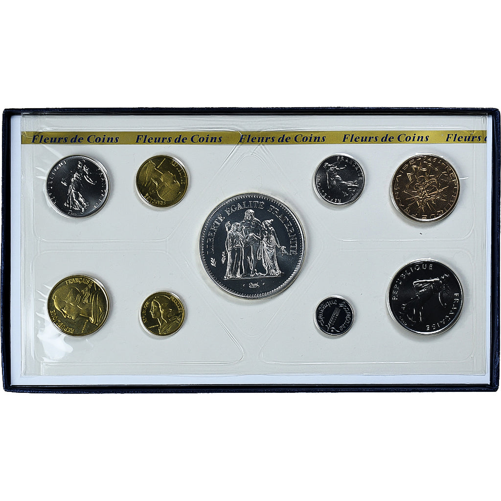 France, Coffret 1 c. à 50 frs., 1976, Monnaie de Paris, FDC, MS(65-70)