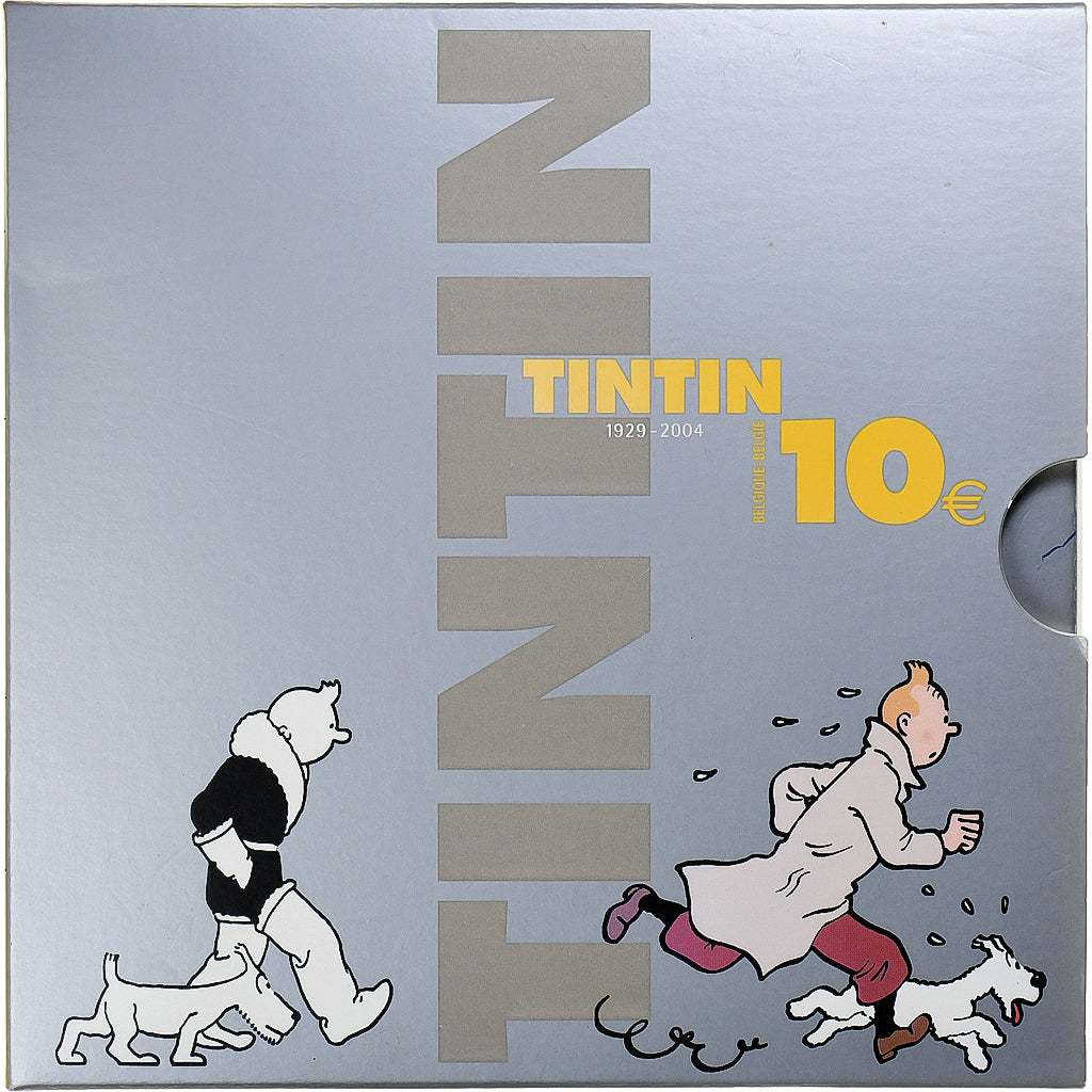 Belgia, 10 Euro, Tintin, 75e anniversaire, 2004, Brussels, Proof, MS(65-70)