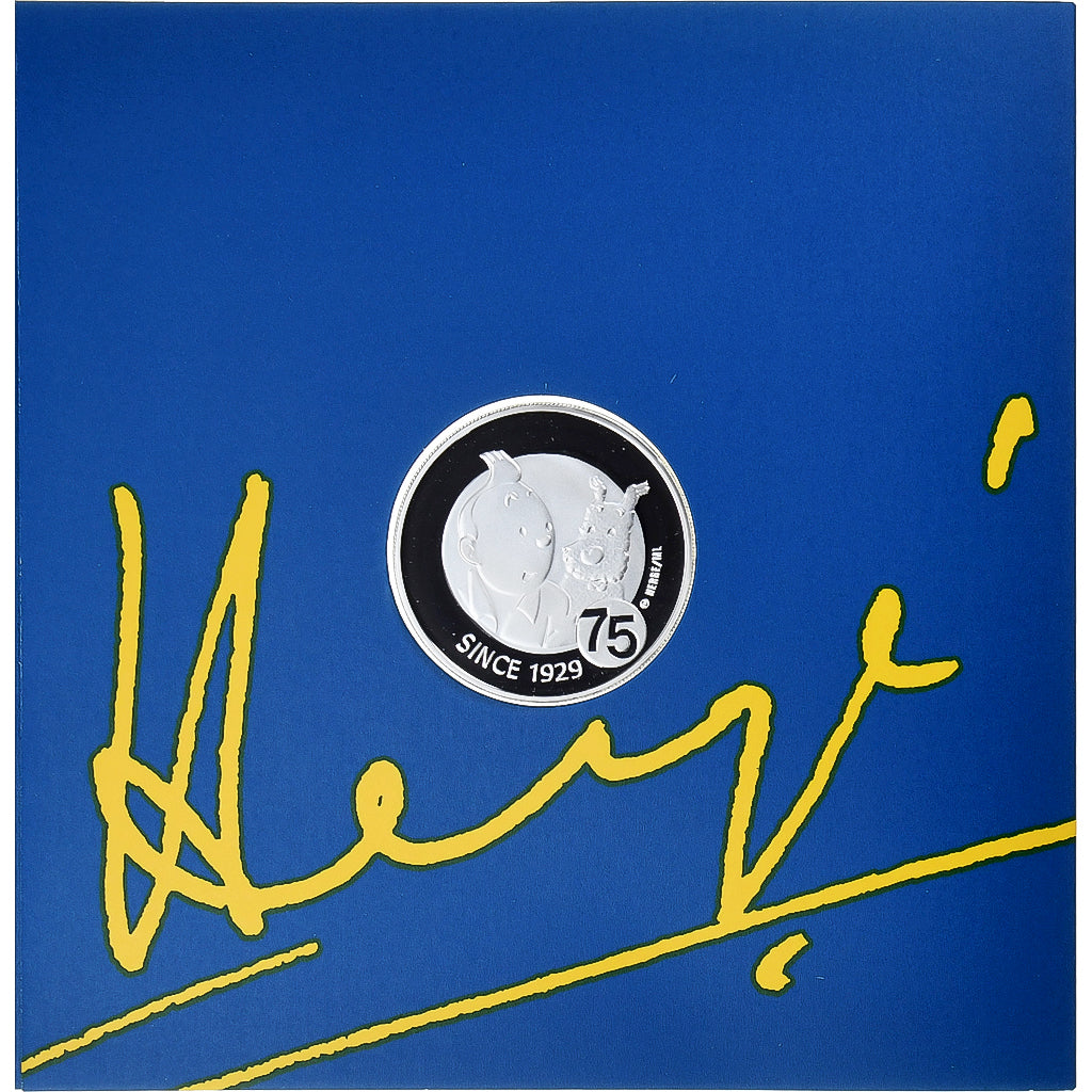 Belgia, 10 Euro, Tintin, 75e anniversaire, 2004, Brussels, Proof, MS(65-70)