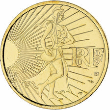 France, Semeuse, 10 Euro, 2009, Monnaie de Paris, FDC, Argent plaqué or