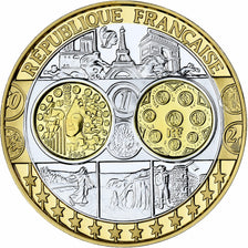 France, Médaille, Première frappe "France", BE, FDC, Argent plaqué or