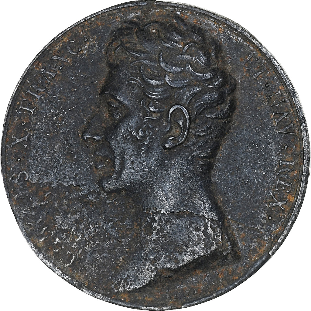 Francia, medalla, Charles X, discours du 17 septembre, 1824, BC+, Bronce