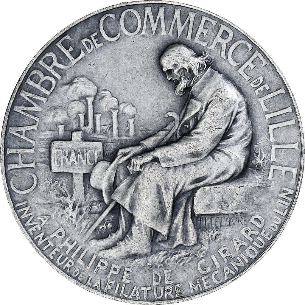 France, Médaille, Chambre de commerce de Lille, Philippe De Girard, 1900