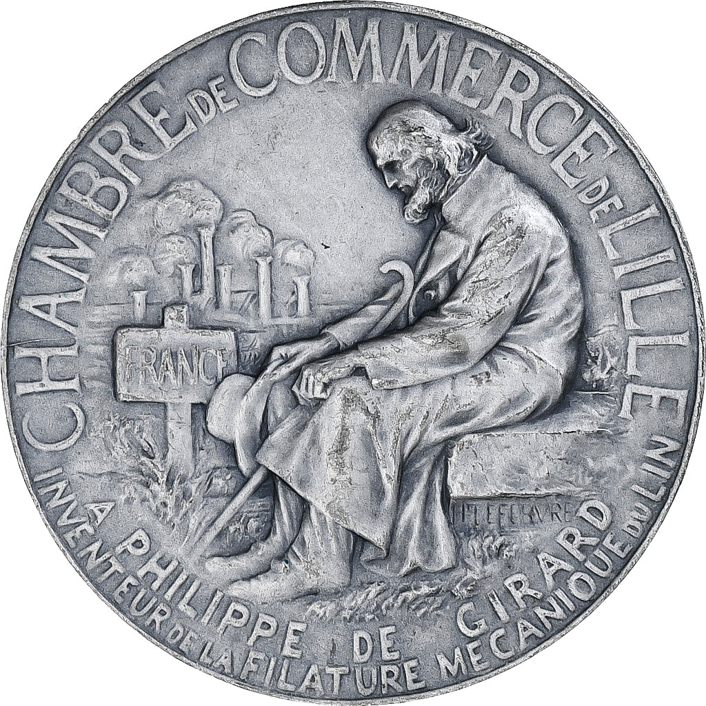 France, Médaille, Chambre de commerce de Lille, Philippe De Girard, 1900