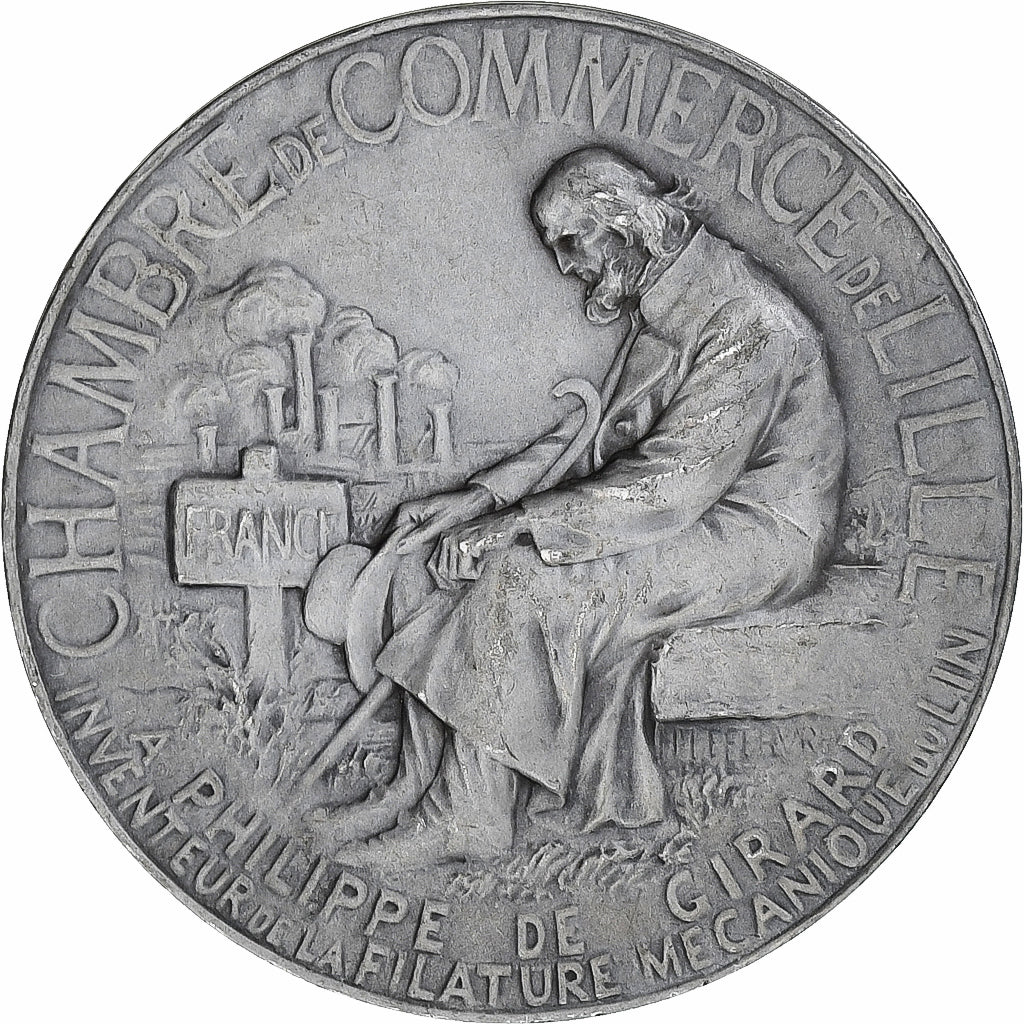 France, Médaille, Chambre de commerce de Lille, Philippe De Girard, 1900
