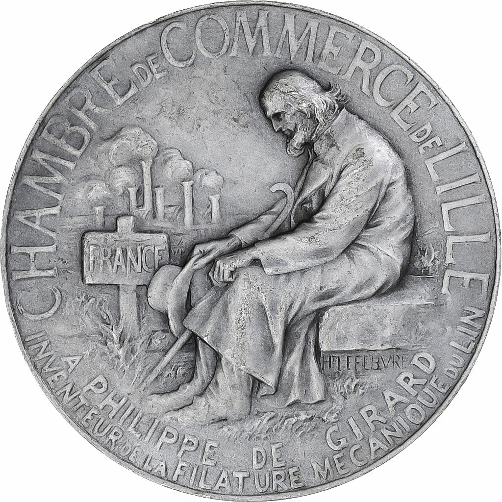 França, medalha, Chambre de commerce de Lille, Philippe De Girard, 1900