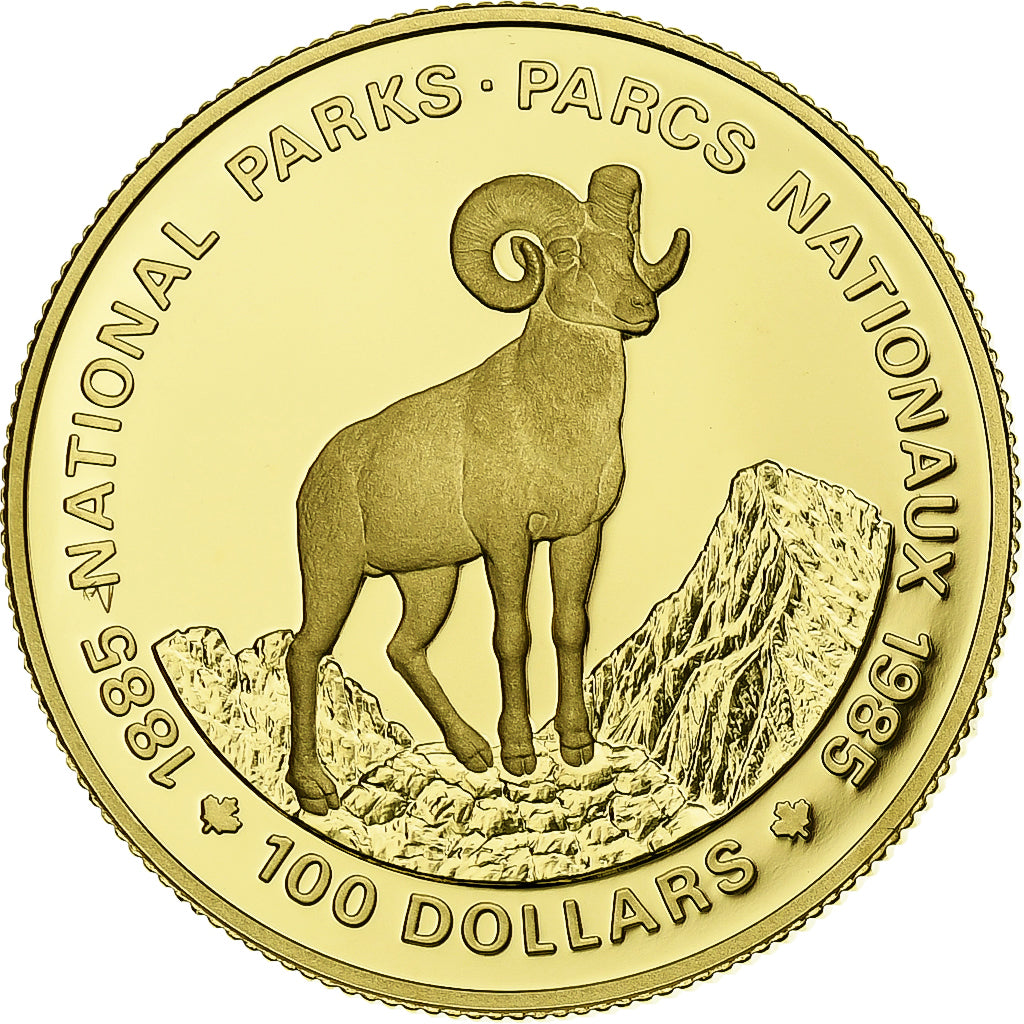 Canada, Elizabeth II, 100 Dollars, National Parks, 1985, Ottawa, Proof, Gold