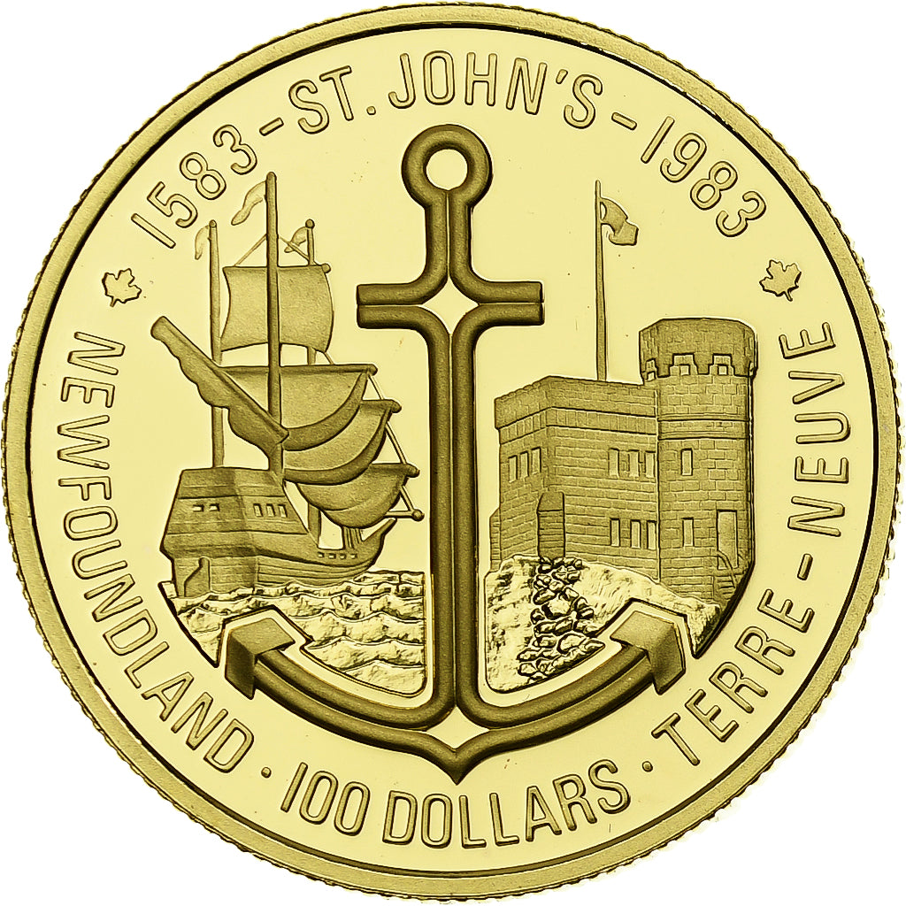 Canada, Elizabeth II, 100 Dollars, Newfoundland, 1983, Ottawa, Proof, Gold