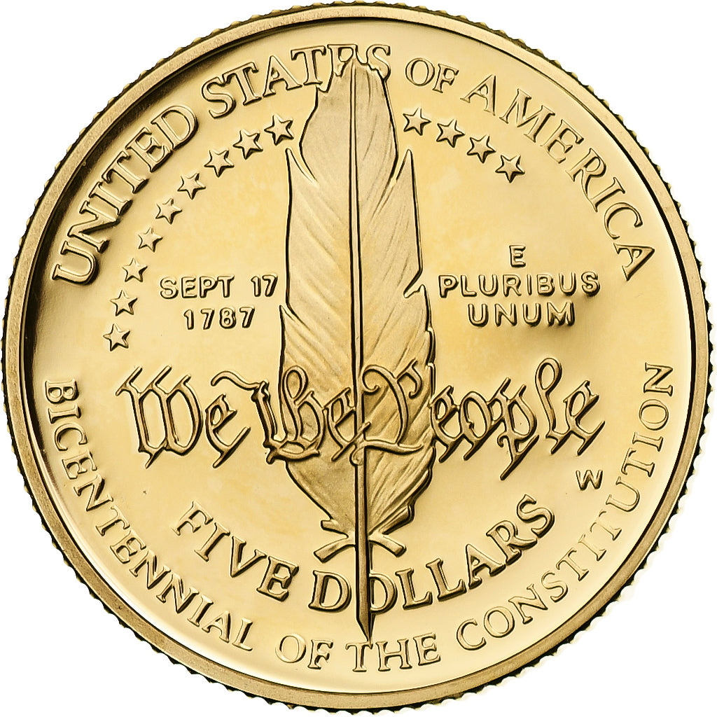 United States, 5 Dollars, Constitution Commemorative, 1987, West Point, Proof