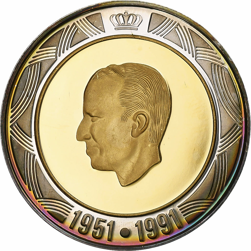 Belgium, 20 écu, 1/5 Oz, Baudouin I, 1991, Proof, MS(65-70), Gold