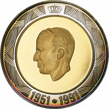 Belgium, 20 écu, 1/5 Oz, Baudouin I, 1991, Proof, MS(65-70), Gold