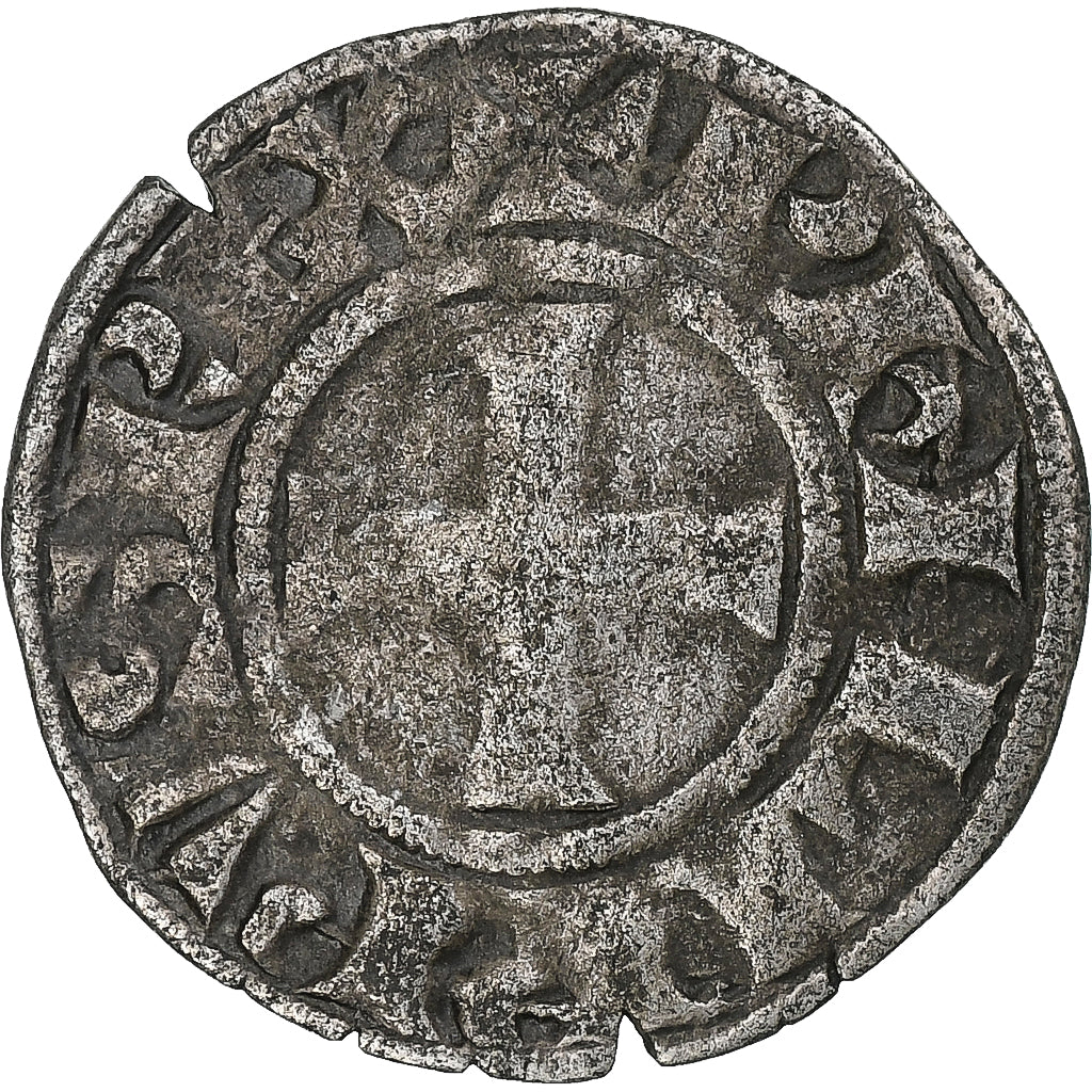 Francja, Philippe VI, Denier tournois à l'O rond, Bilon, EF(40-45)