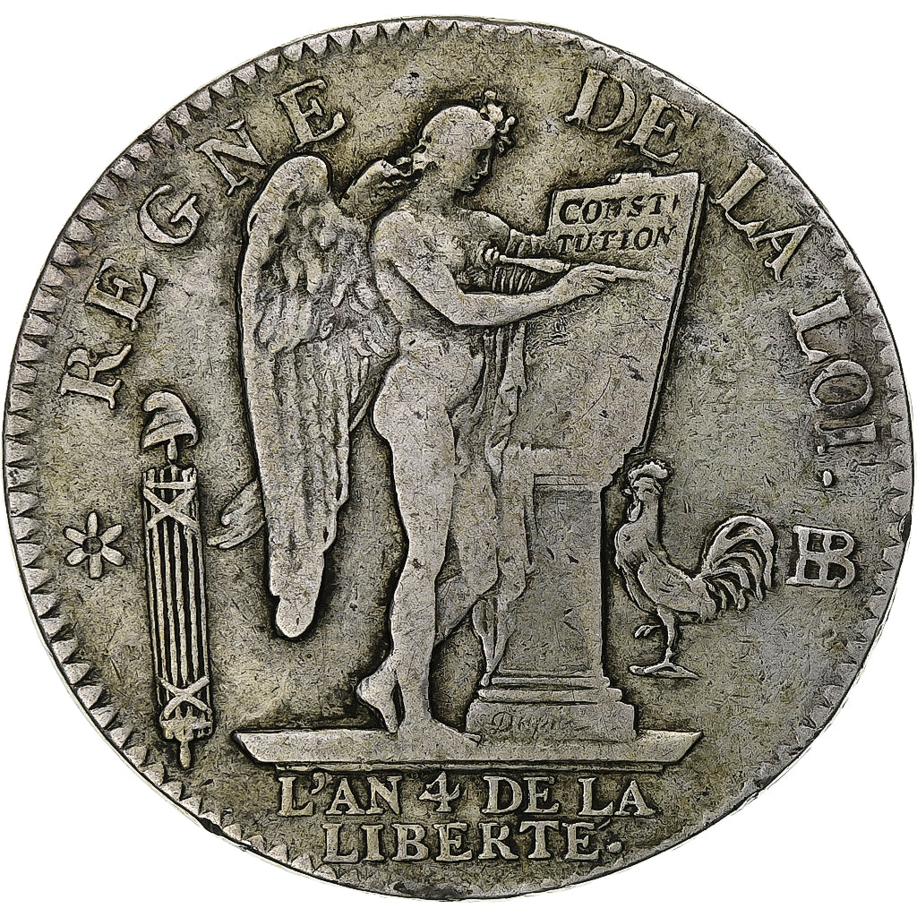 Francia, Louis XVI, Écu de 6 livres Français, 1792 / AN 4, Strasbourg