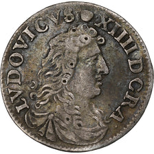 France, Louis XIV, 4 Sols des Traitants, 1676, Vimy, Silver, EF(40-45)