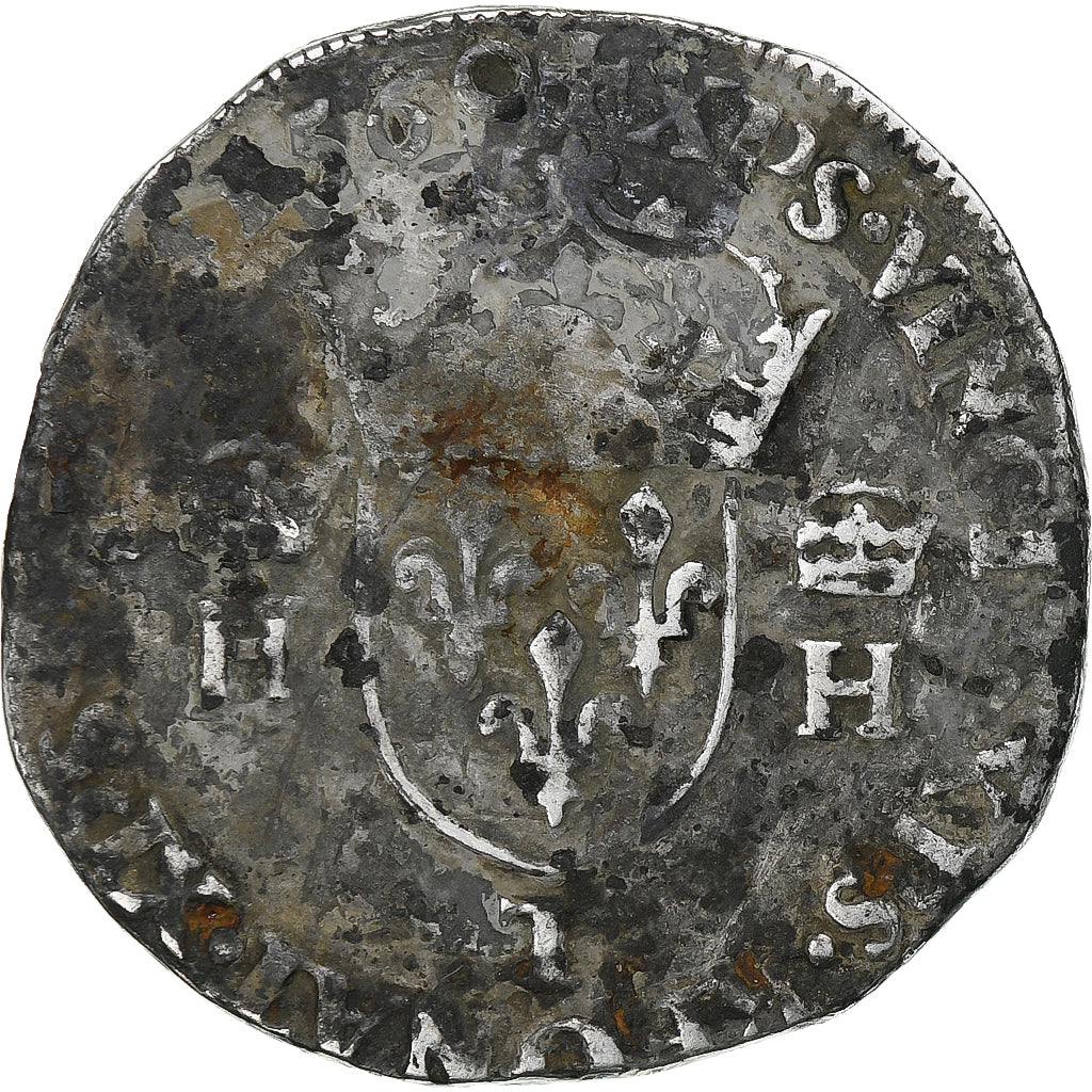 Francia, Henri II, Teston, 1560, Nantes, Plata, BC+, Gadoury:373a