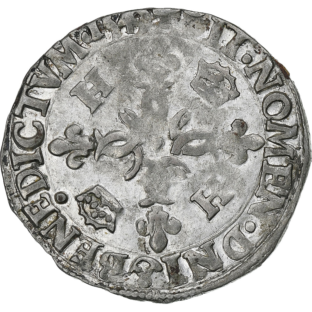 Francia, Henri II, Douzain aux croissants, 1549, Rouen, Vellón, MBC