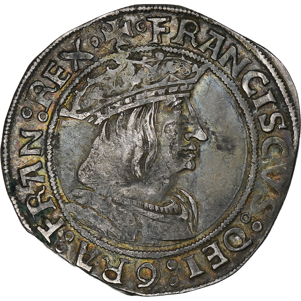 France, François Ier, 1/2 Teston du Dauphiné, avant 1540, Cremieu, Argent