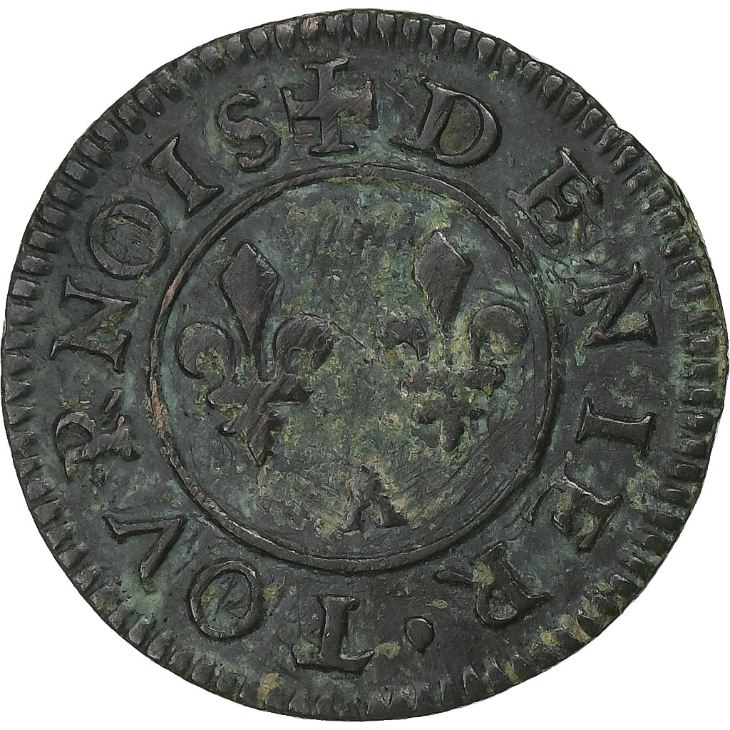 França, Henri III, Denier Tournois, Paris, Cobre, EF(40-45), Gadoury:450