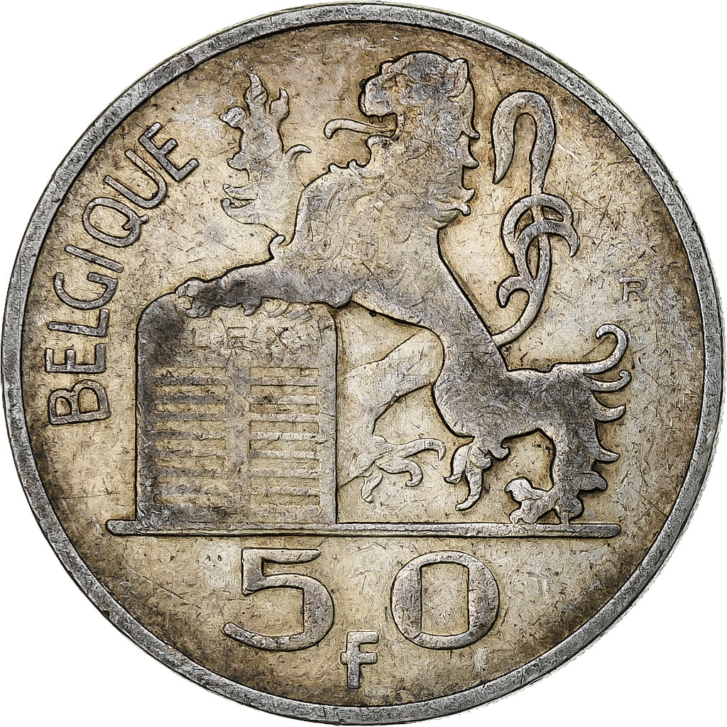 Belgium, Régence Prince Charles, 50 Francs, Mercure, 1948, Brussels, Silver