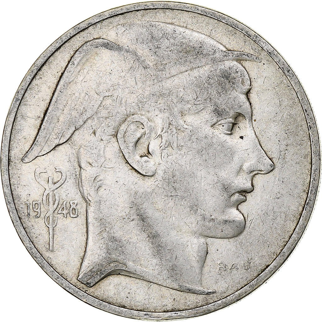 Belgio, Régence Prince Charles, 50 Francs, Mercure, 1948, Brussels, Argento