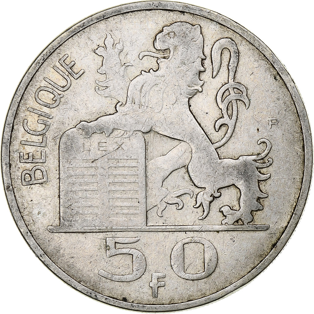 Belgio, Régence Prince Charles, 50 Francs, Mercure, 1948, Brussels, Argento