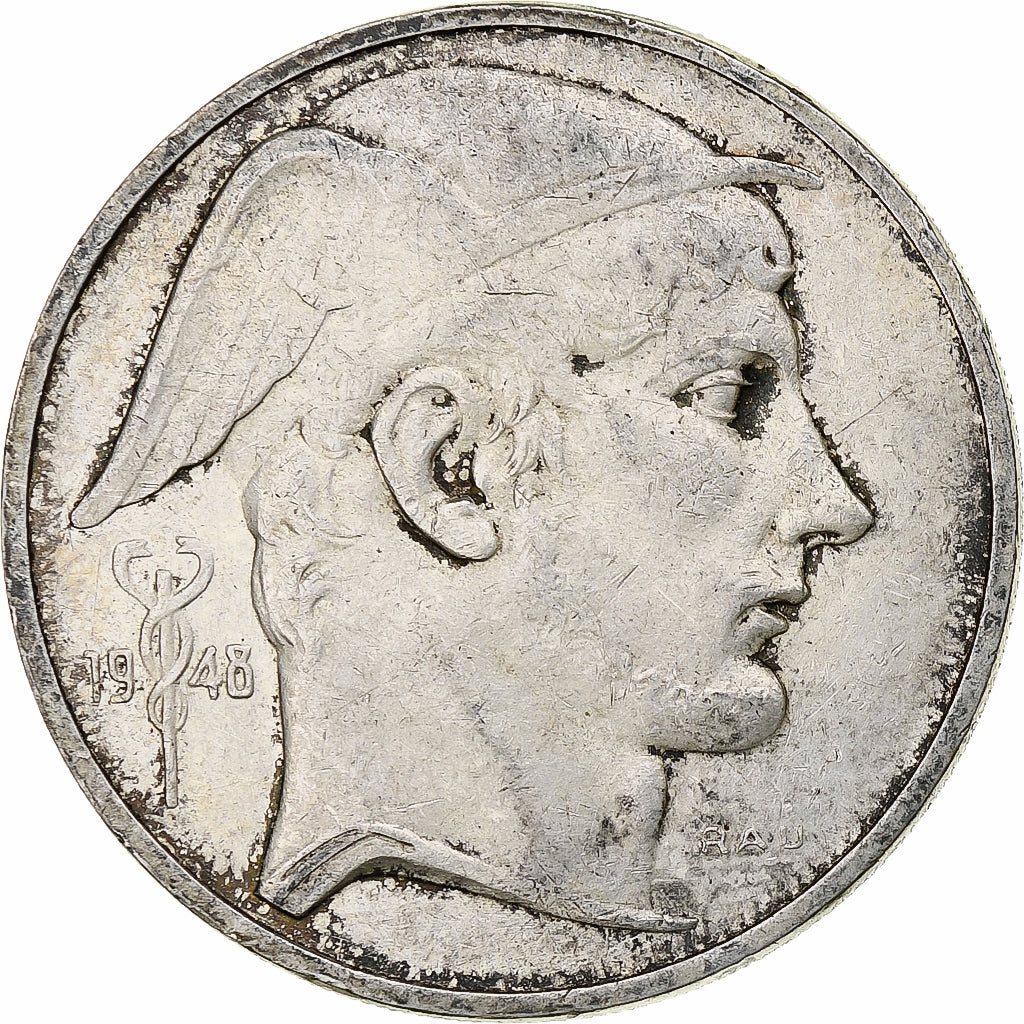 Belgium, Régence Prince Charles, 50 Francs, Mercure, 1948, Brussels, Silver