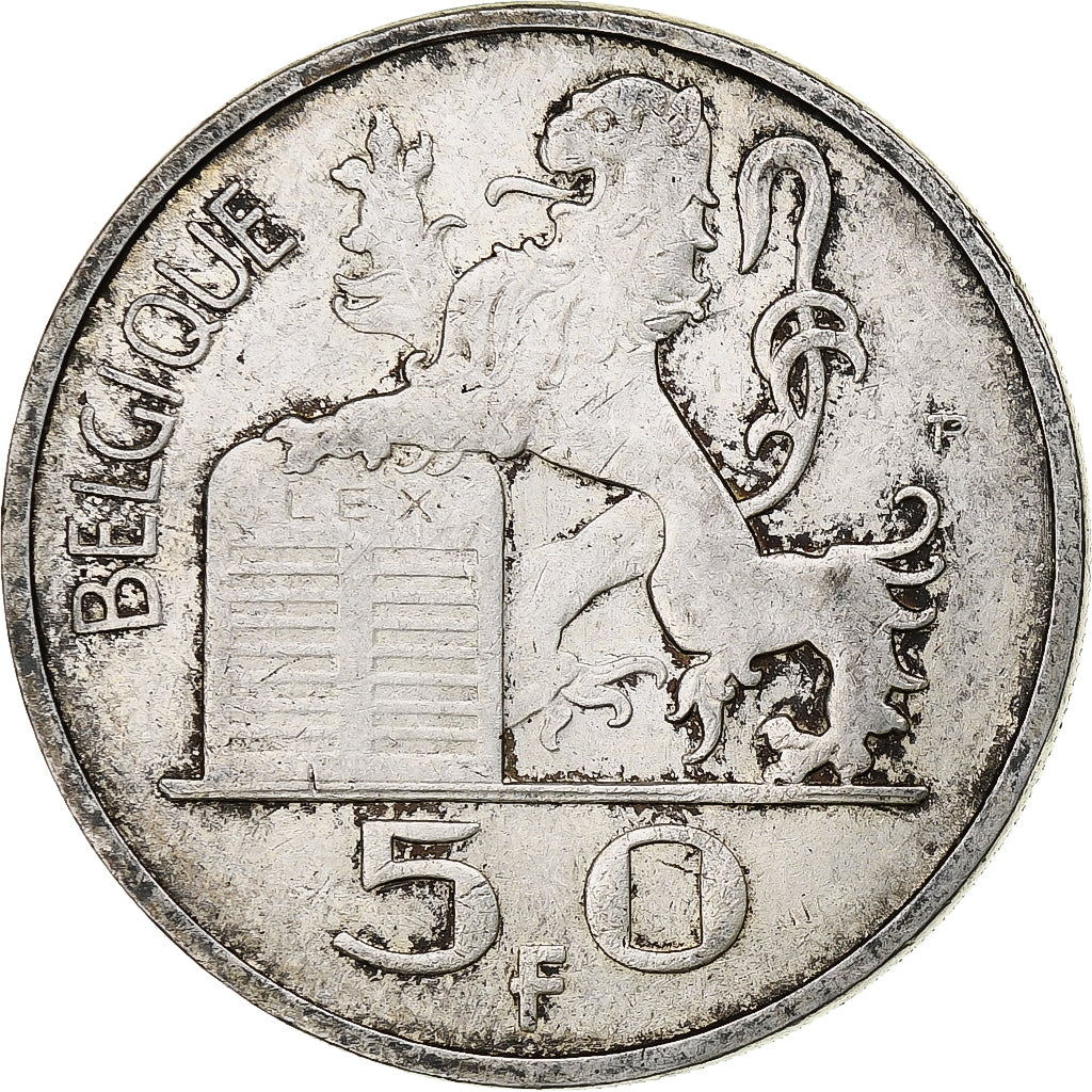 Belgium, Régence Prince Charles, 50 Francs, Mercure, 1948, Brussels, Silver