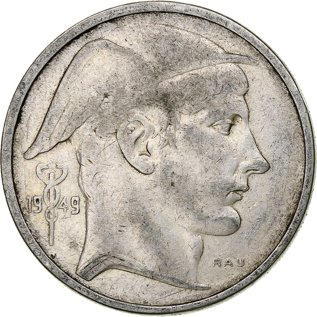 Belgium, Régence Prince Charles, 50 Francs, Mercure, 1949, Brussels, Silver