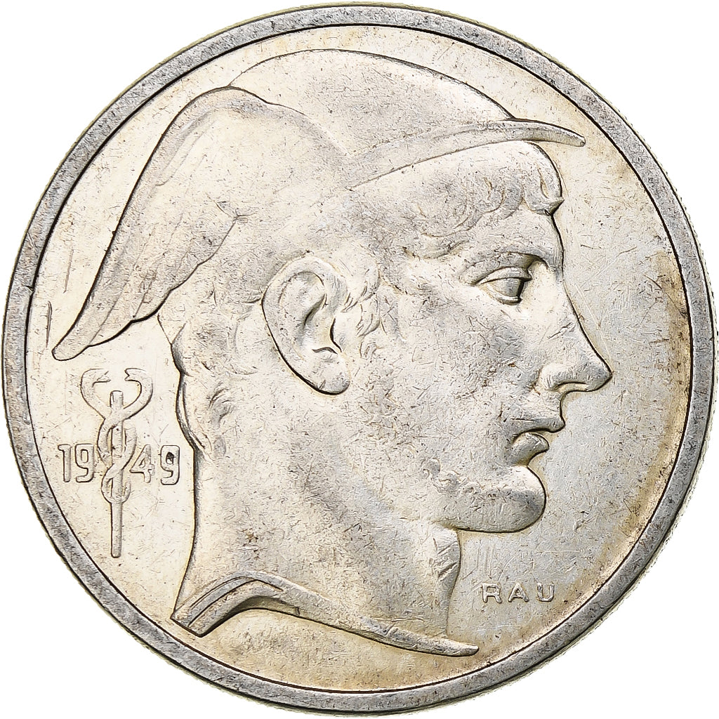 Belgium, Régence Prince Charles, 50 Francs, Mercure, 1949, Brussels, Silver
