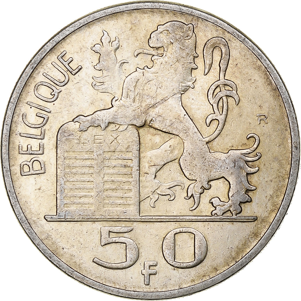 Belgium, Régence Prince Charles, 50 Francs, Mercure, 1949, Brussels, Silver