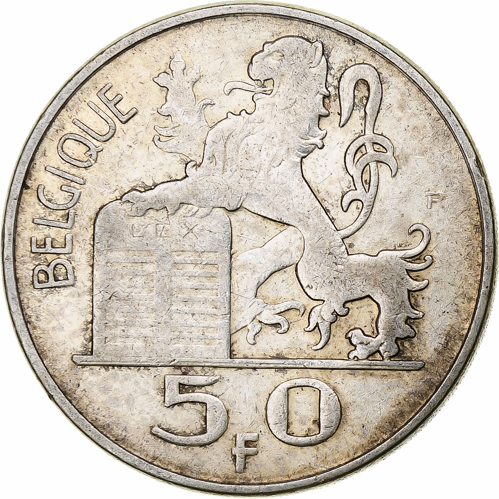 Belgio, Régence Prince Charles, 50 Francs, Mercure, 1949, Brussels, Argento