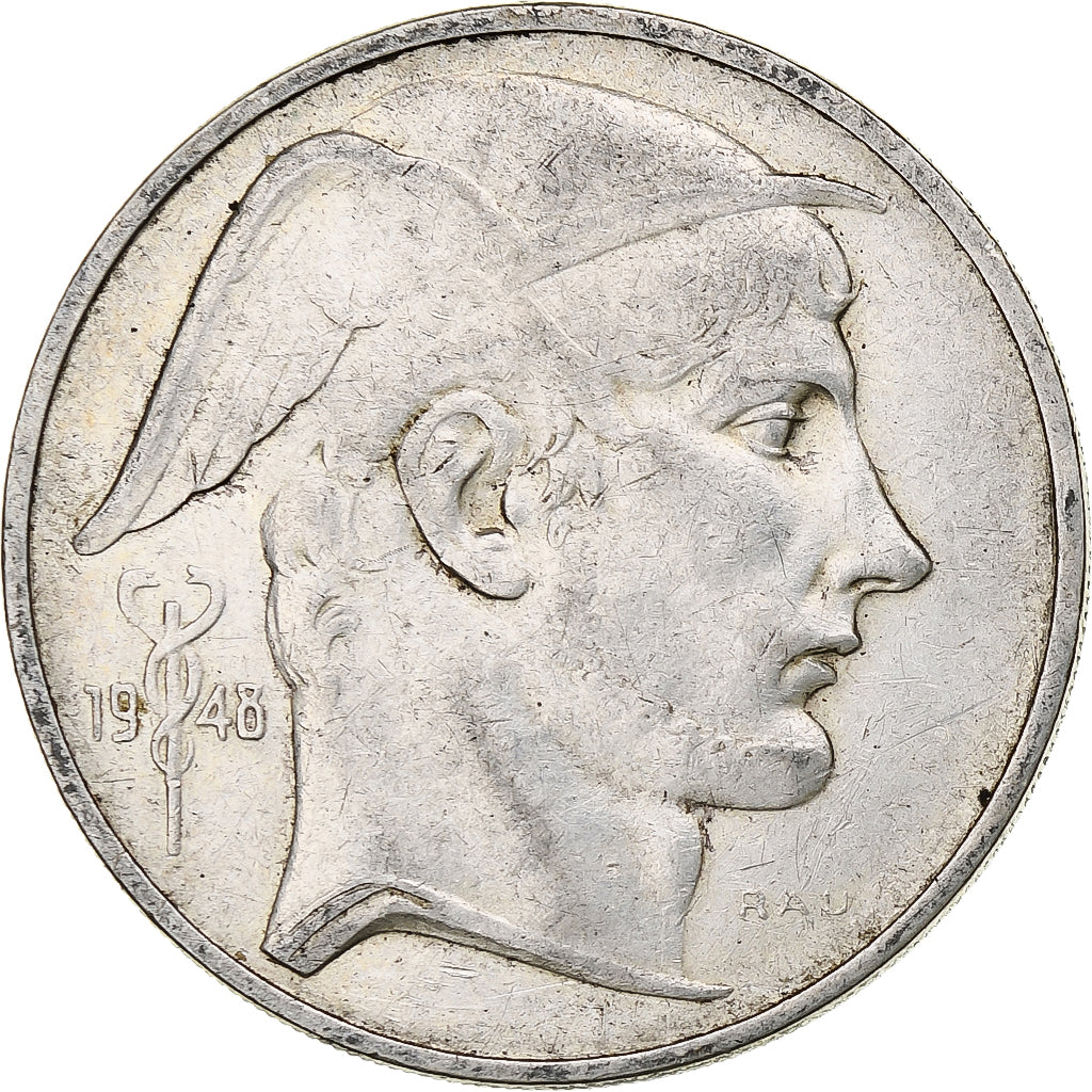 Belgium, Régence Prince Charles, 50 Francs, Mercure, 1948, Brussels, Silver
